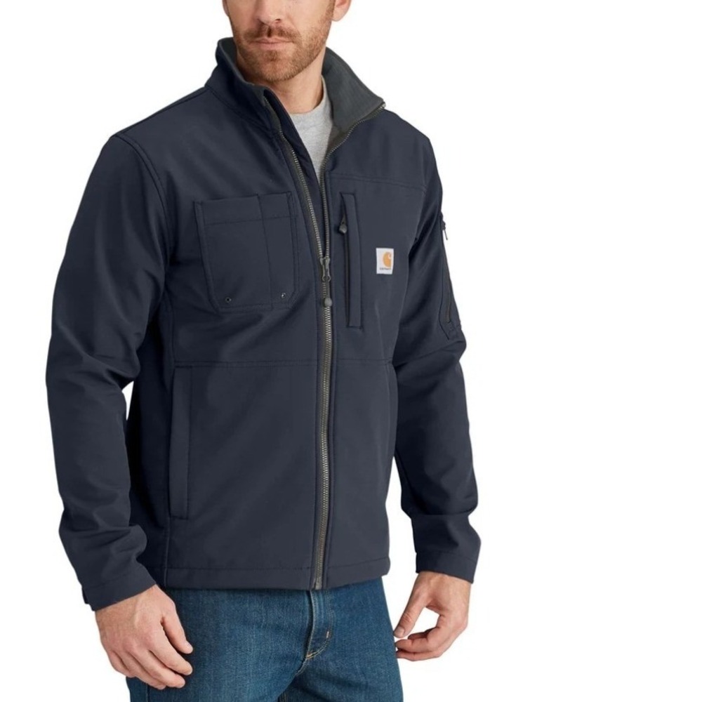 Carhartt Crowley Softshell Jacket Mens XL Navy Blue Good Rain Defender 102703